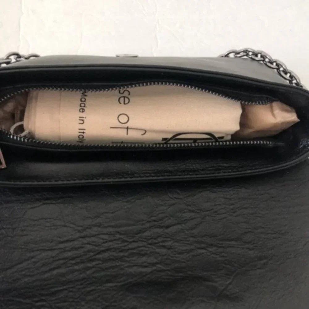 House of Harlow 1960 Gen Leather Crossbody Handbag Black Italy Bee Accent